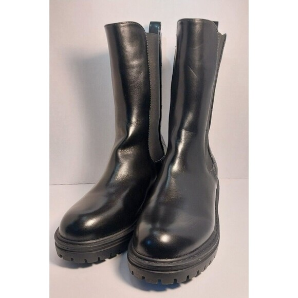 Liliana Dreamer Quilted Chelsea Mid Calf Boots In Black Womens Size 9 - Picture 3 of 9